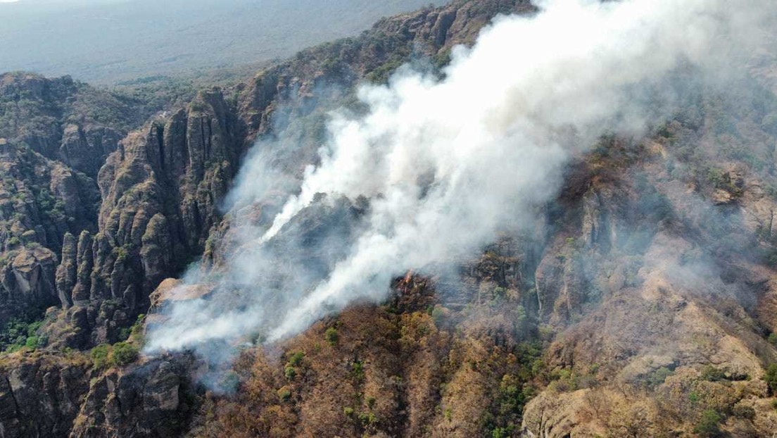 Un voraz incendio consume 74 hectáreas de cerro en el estado mexicano de Morelos