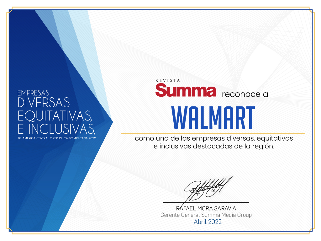 Walmart lidera en Nicaragua ranking de empresas diversas, equitativas e inclusivas 2022