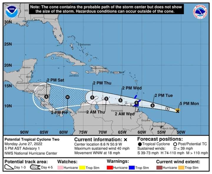 Bonnie pudiera llegar como huracán al sur de Centroamérica, con particular atención en Nicaragua
