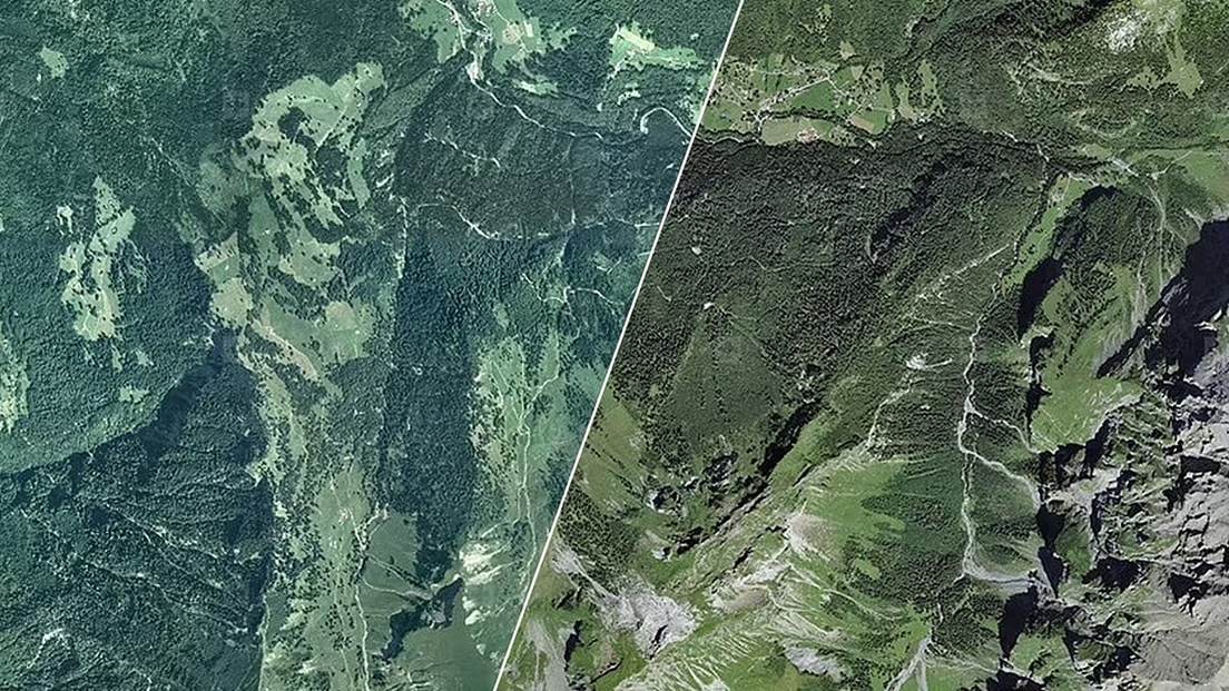 Imágenes muestran el "reverdecimiento" de los Alpes a causa del calentamiento global