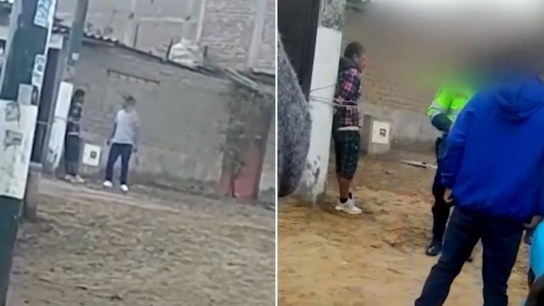 Un padre golpea y amarra a un poste de luz a un individuo que intentó abusar de su hija de 12 años