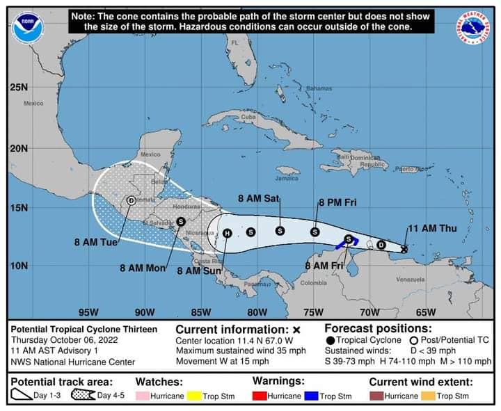 Ciclón Potencial #13 amenaza Centroamérica 