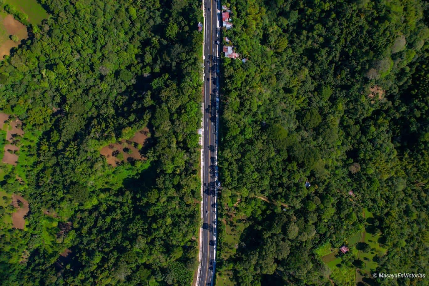 carretera entre Masaya y Catarina con una longitud de 9 kilómetros