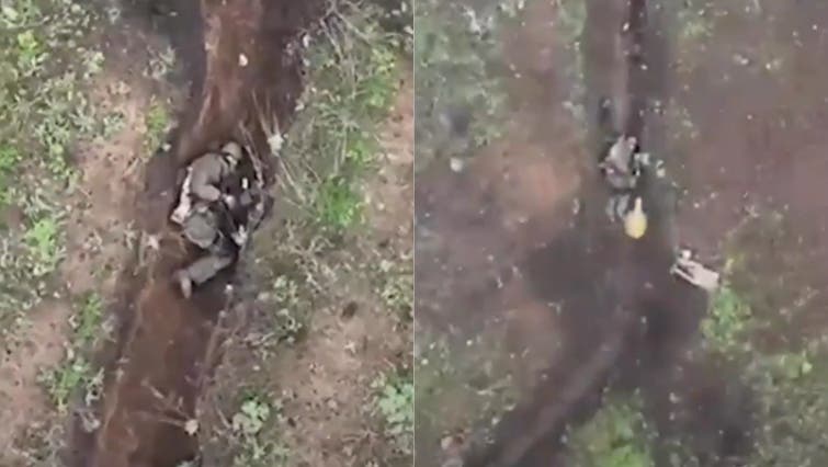 Publican el video de un supuesto soldado ruso que repele bombas lanzadas desde un dron ucraniano