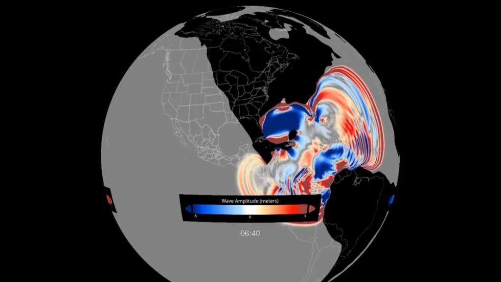 Recrean el gigantesco tsunami provocado por el meteorito que arrasó con los dinosaurios
