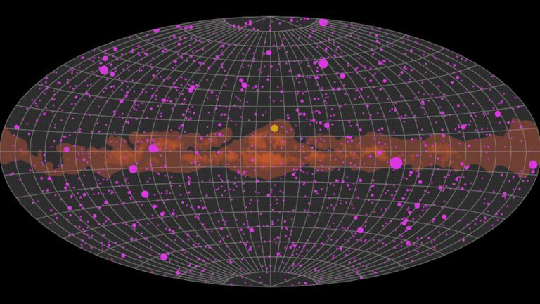 Así de espectacular sería la imagen del universo si pudiéramos observar los rayos gamma