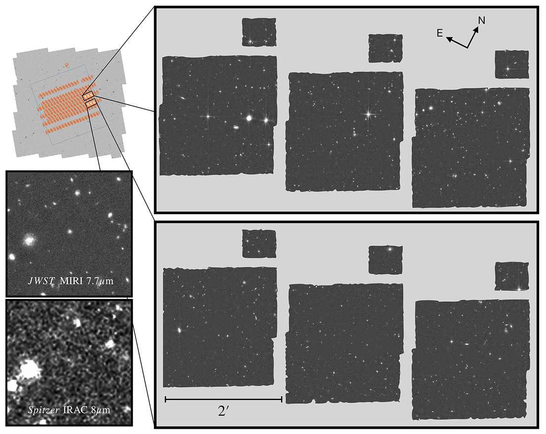 Este mosaico de imágenes de galaxias es el nuevo 'tesoro' obtenido por el James Webb
