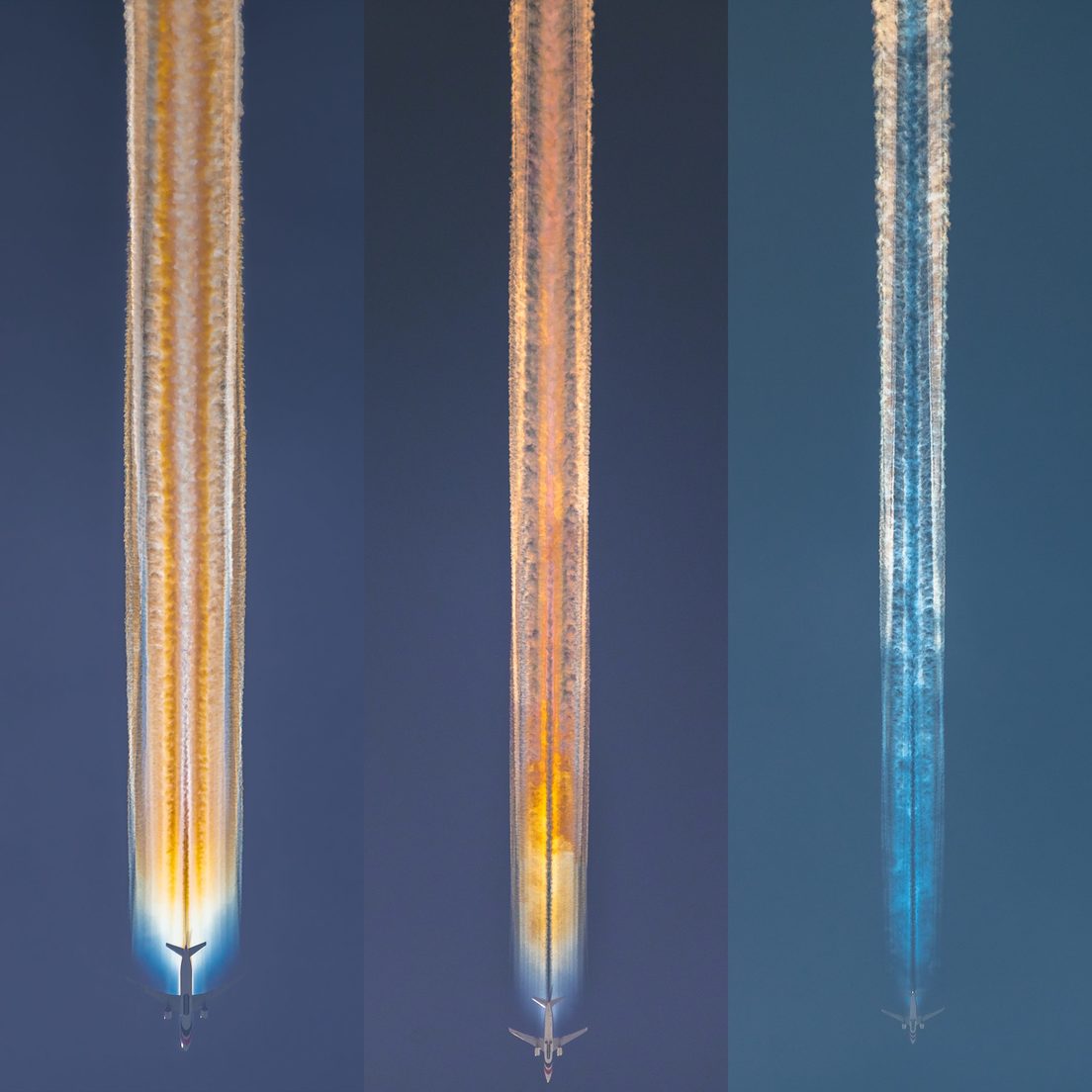 Captan unas impresionantes estelas de arcoíris en el cielo de la India