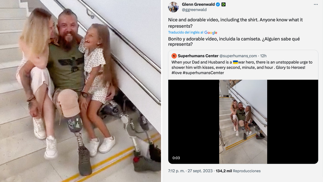 "¿Alguien sabe qué representa?": Publican la foto de un militar ucraniano con su familia y algo sale mal