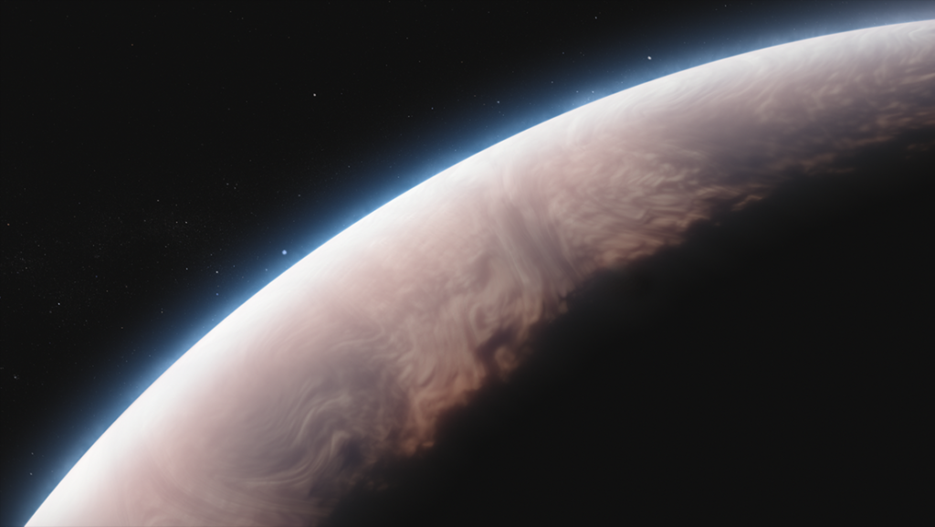 Detectan copos de "nieve" de cuarzo en las nubes de un exoplaneta "hinchado"