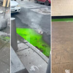 ¿Cazafantasmas o Tortugas Ninja? Extraña sustancia verde fluorescente brota de una alcantarilla en Nueva York