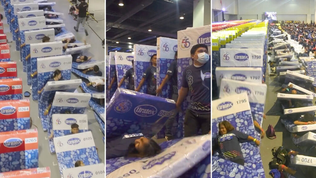 VIDEO: Rompen el récord del 'dominó humano' más largo del mundo en Filipinas
