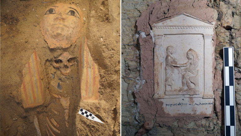 Revelan hallazgos milenarios en Egipto: máscaras de momias y una figura del dios del silencio