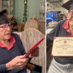 Un veterano de la II Guerra Mundial recibe su diploma de la secundaria a los 96 años