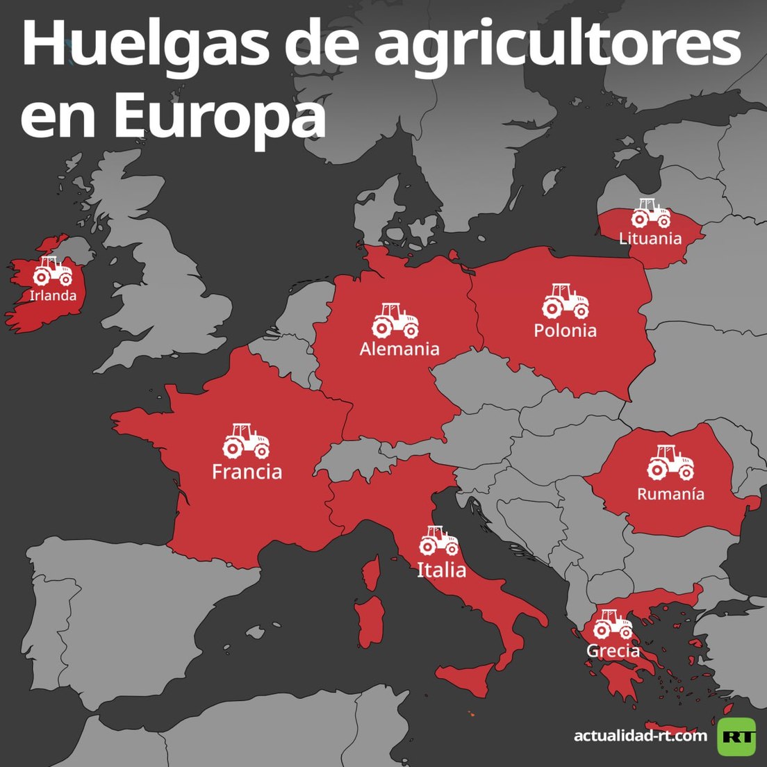 Una oleada de huelgas agrarias recorre la UE agudizando la crisis en el bloque