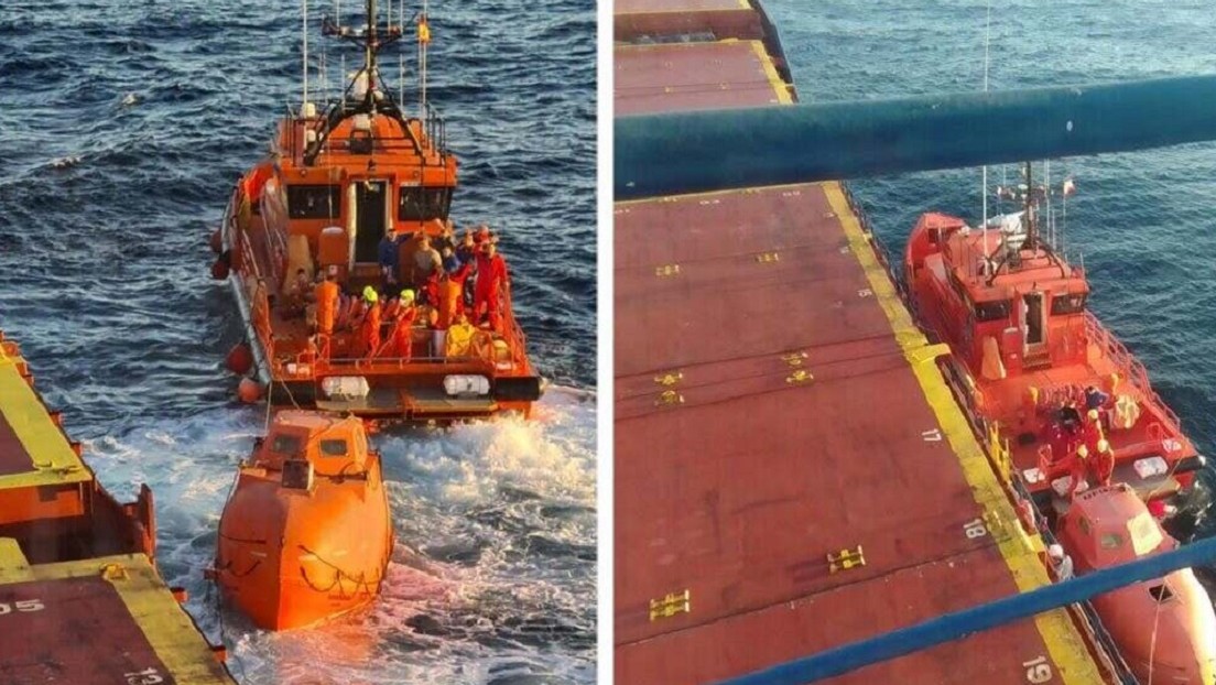 Operación de rescate de la tripulación del carguero ruso Ursa Major.