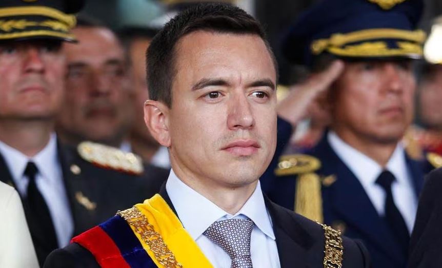 El presidente y candidato presidencial de Ecuador, Daniel Noboa.