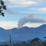 Volcán Rincón de la Vieja tras la erupción de hoy.