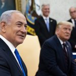 primer ministro israelí, Benjamín Netanyahu durante reunión con Trump.