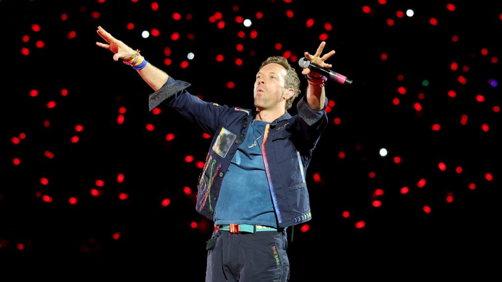 Chris Martin de Coldplay durante un concierto en Las Vegas, Nevada (EE.UU.).