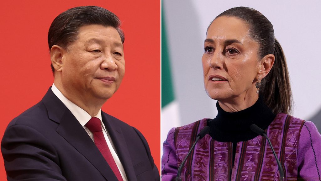 Xi Jinping, presidente de China; y Claudia Sheinbaum, presidenta de México.