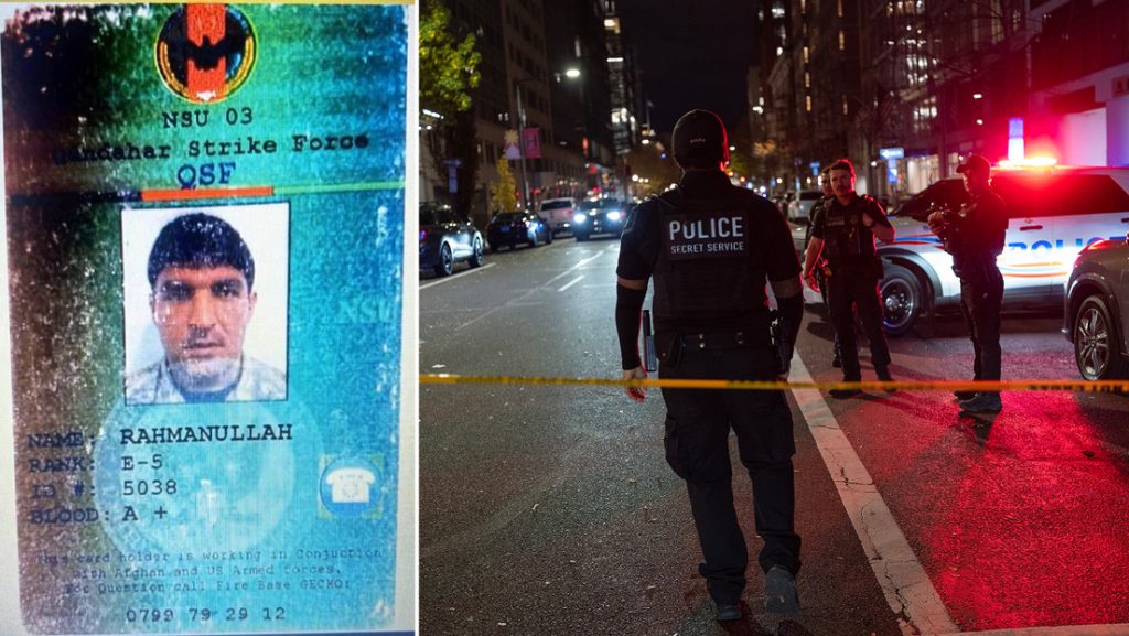 Rahmanullah Lakanwal / El Servicio Secreto de EE.UU. y la Policía Metropolitana responden al tiroteo cerca de la Casa Blanca, 26 de noviembre de 2025.