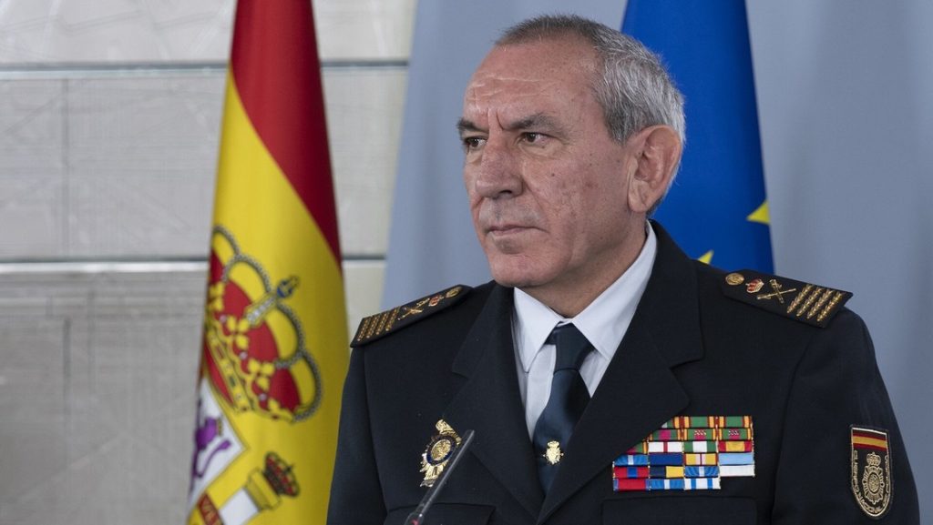 El director adjunto operativo de la Policía Nacional de España, José Ángel González Jiménez, durante una comparecencia de prensa
