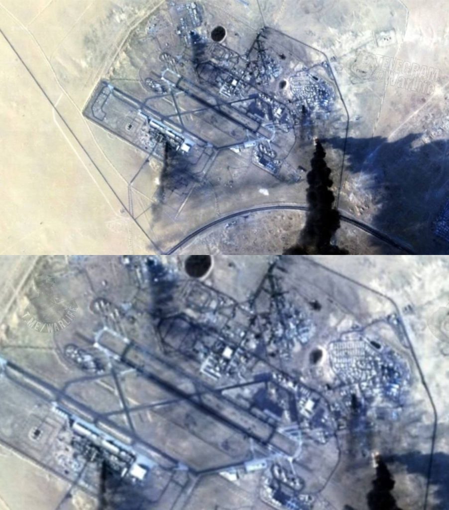 Imagen satelital de la base aérea estadounidense Ali al-Salem en Kuwait tras los ataques con misiles balísticos y drones kamikaze iraníes.