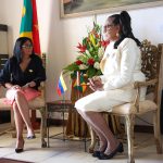 Delcy Rodríguez, presidenta encargada de Venezuela, y Cécile La Grenade, gobernadora de Grenada, el 9 de abril de 2026